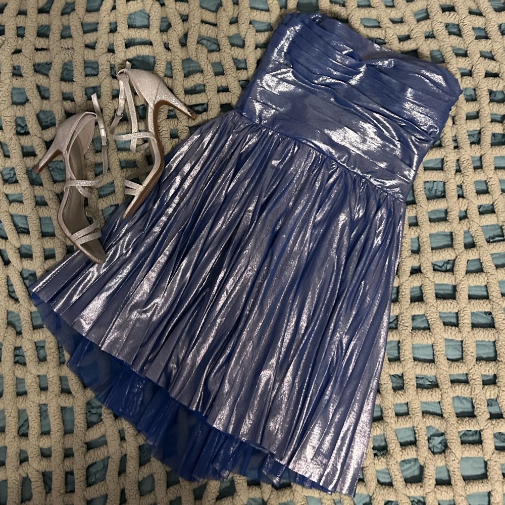 Shimmering Periwinkle Mini Dress